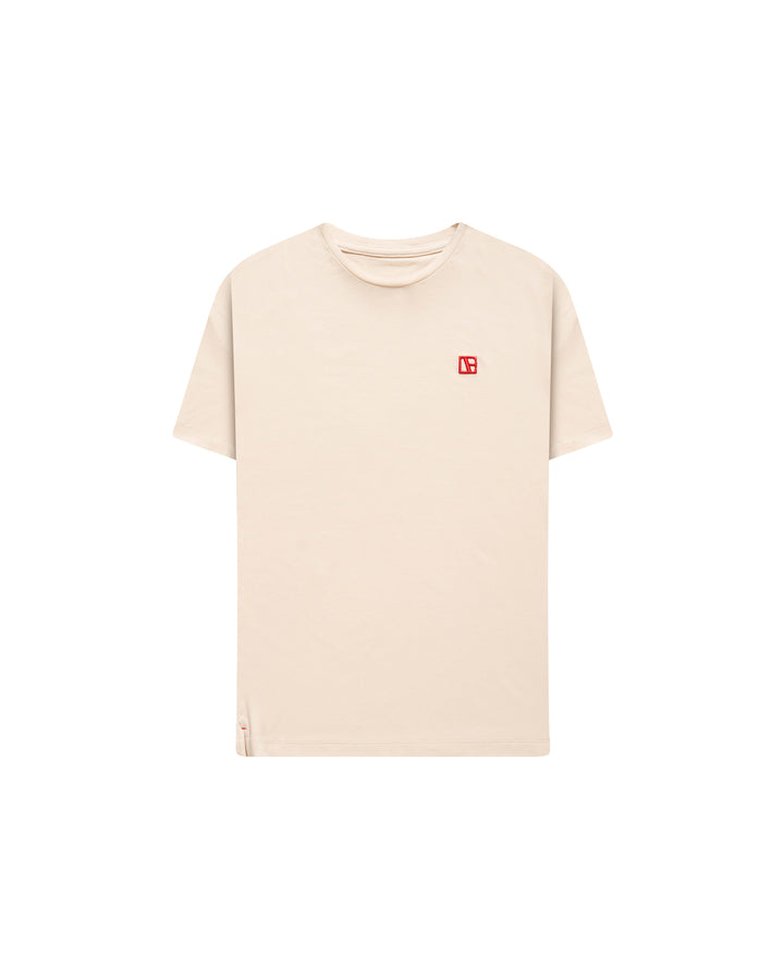 ETN Premium Split Hem Tee – Cream/Red