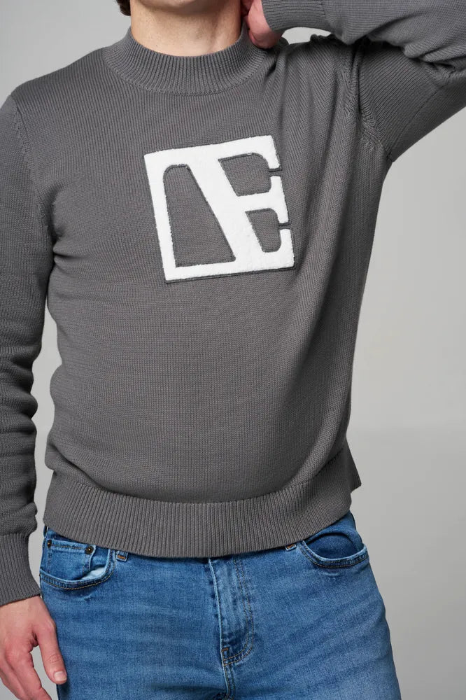 a man wearing Gray-Executive Label Sweater 