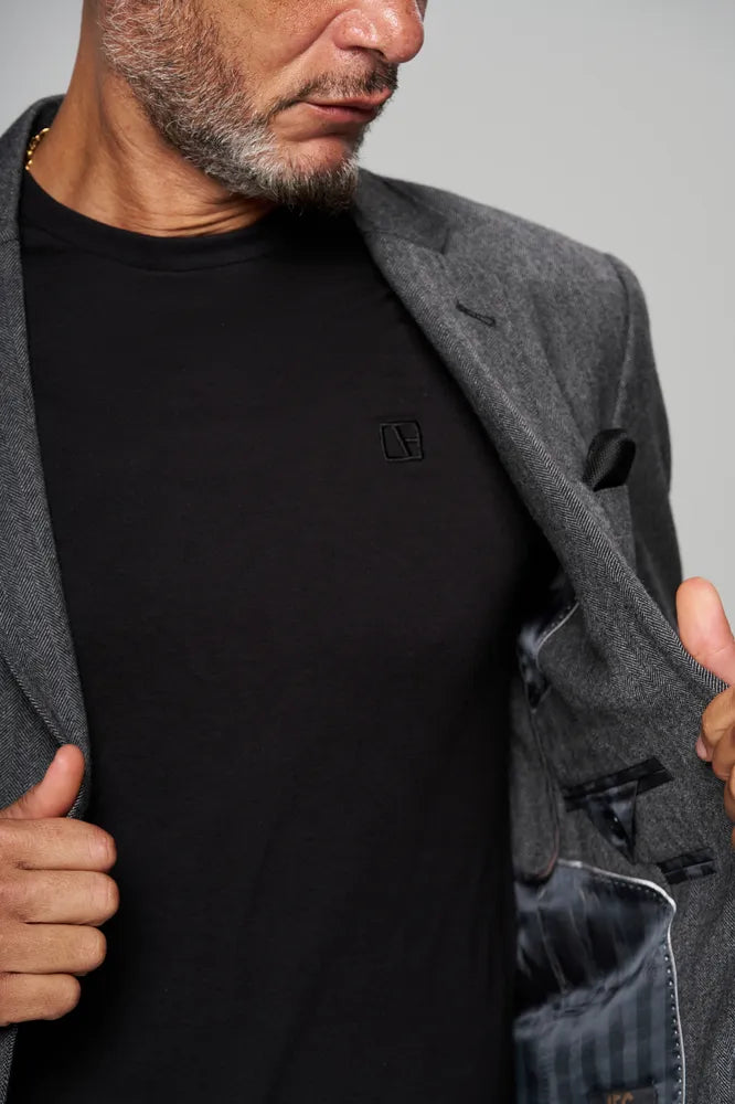 a man posing in Black-Executive Label T-Shirt