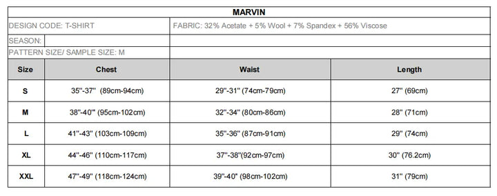 size chart of men t shirt