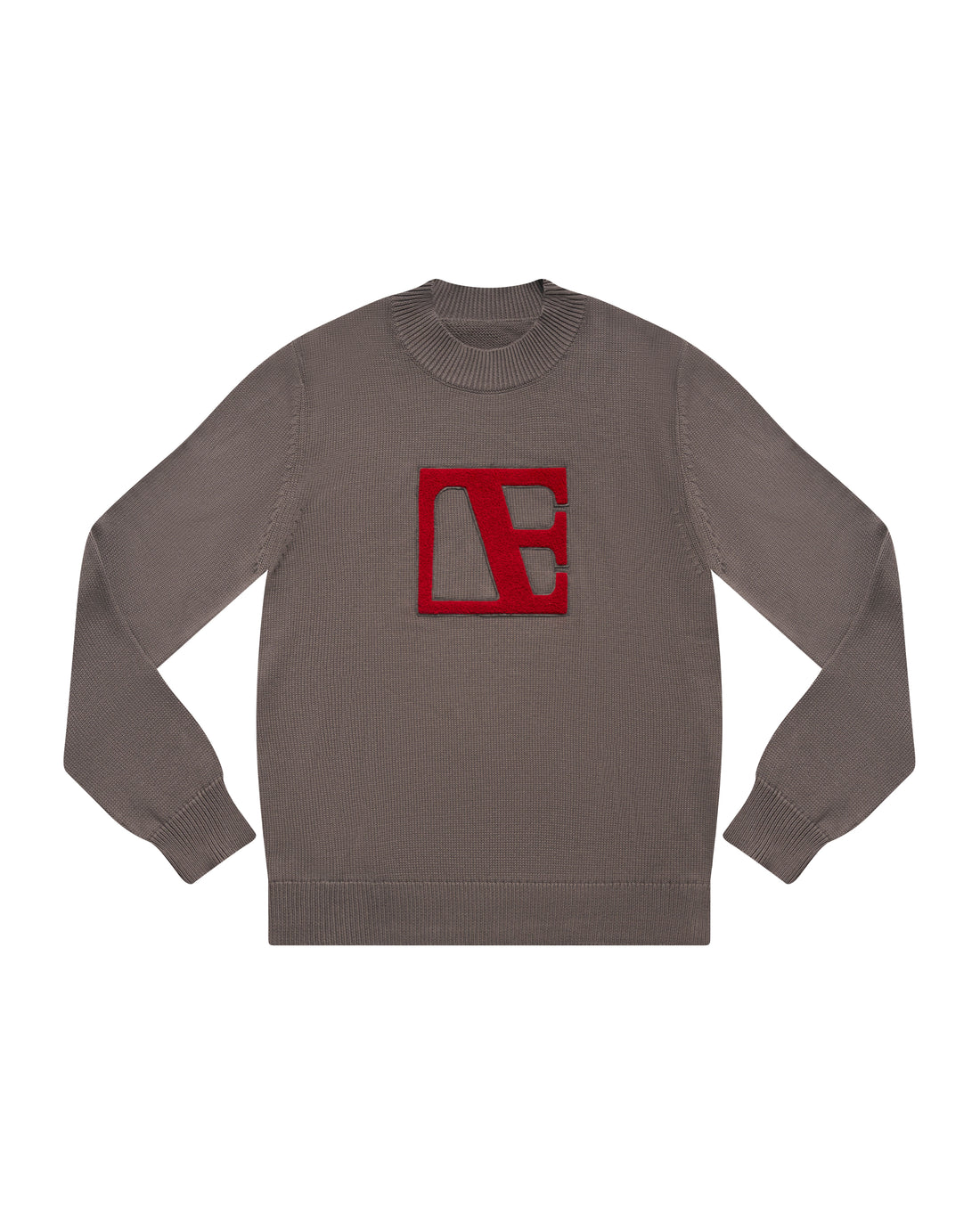 Gray-Red Label Sweater